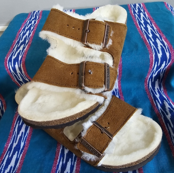 Birkenstock Arizona ShearlingSuede Leather New - Picture 6 of 9